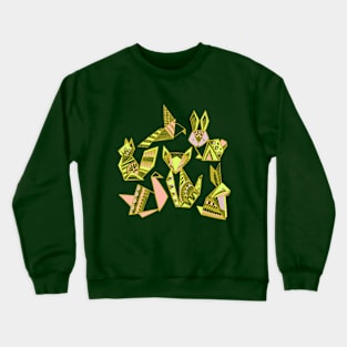 Origami Animals Colour Block Crewneck Sweatshirt